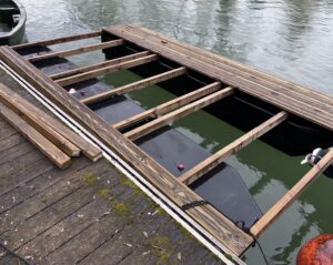 opbouw ponton met normale drijvers