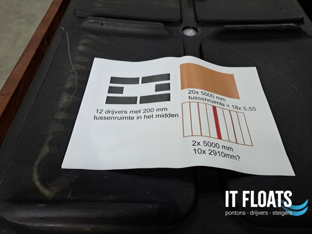 Maattekening voor een drijvende constructie