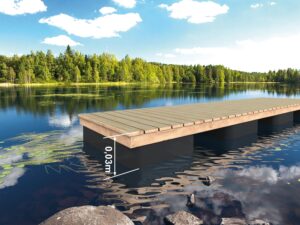 kanosteiger 30 cm boven het water