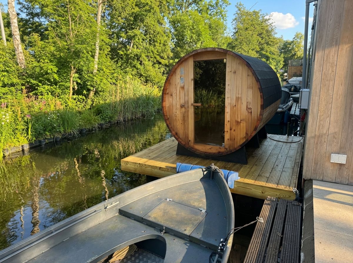 Drijvende sauna op XL drijvers